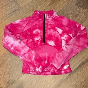 FBF Pink Tie Dye Workout Zip Top